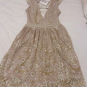 Hello Molly Roaming Free dress in Champagne